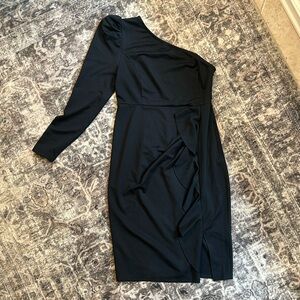 Black One Shoulder Formal Maternity Dress